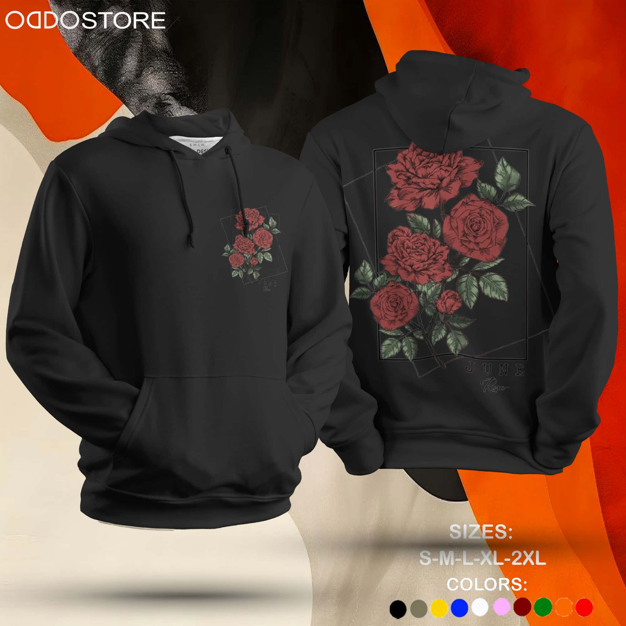 Flower Red Unisex Hoodie