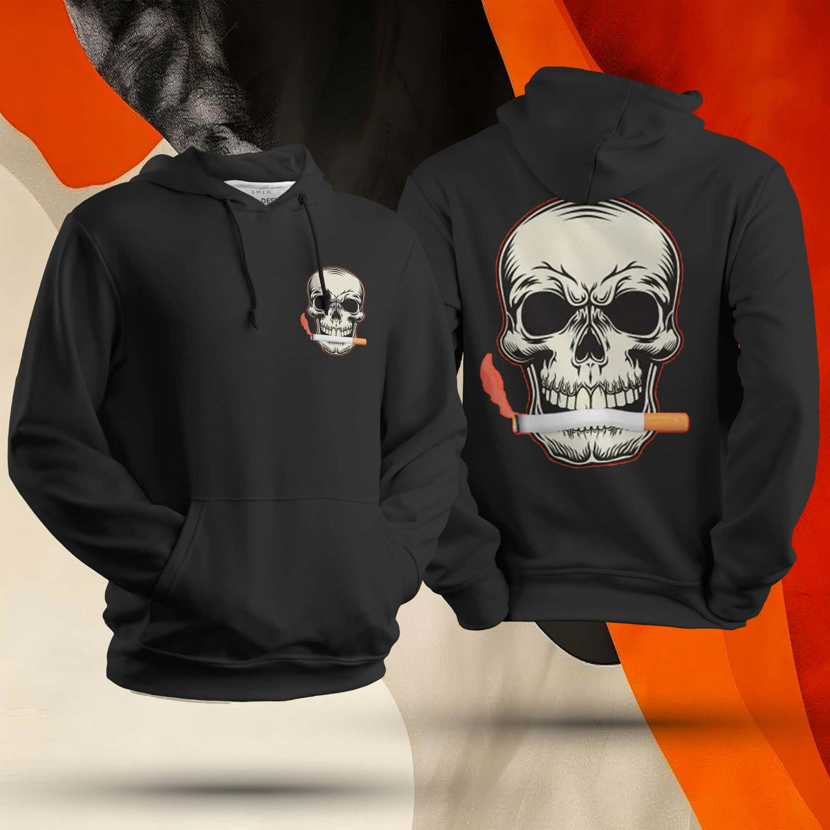 Skeleton With Cigarette Unisex Hoodie