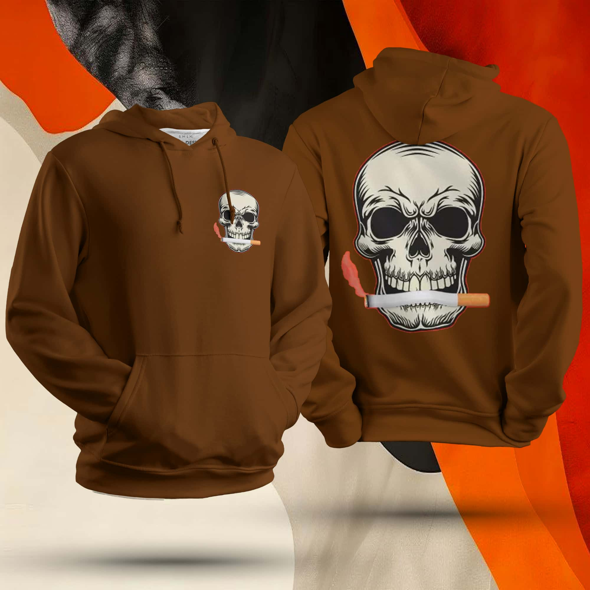 Skeleton With Cigarette Unisex Hoodie