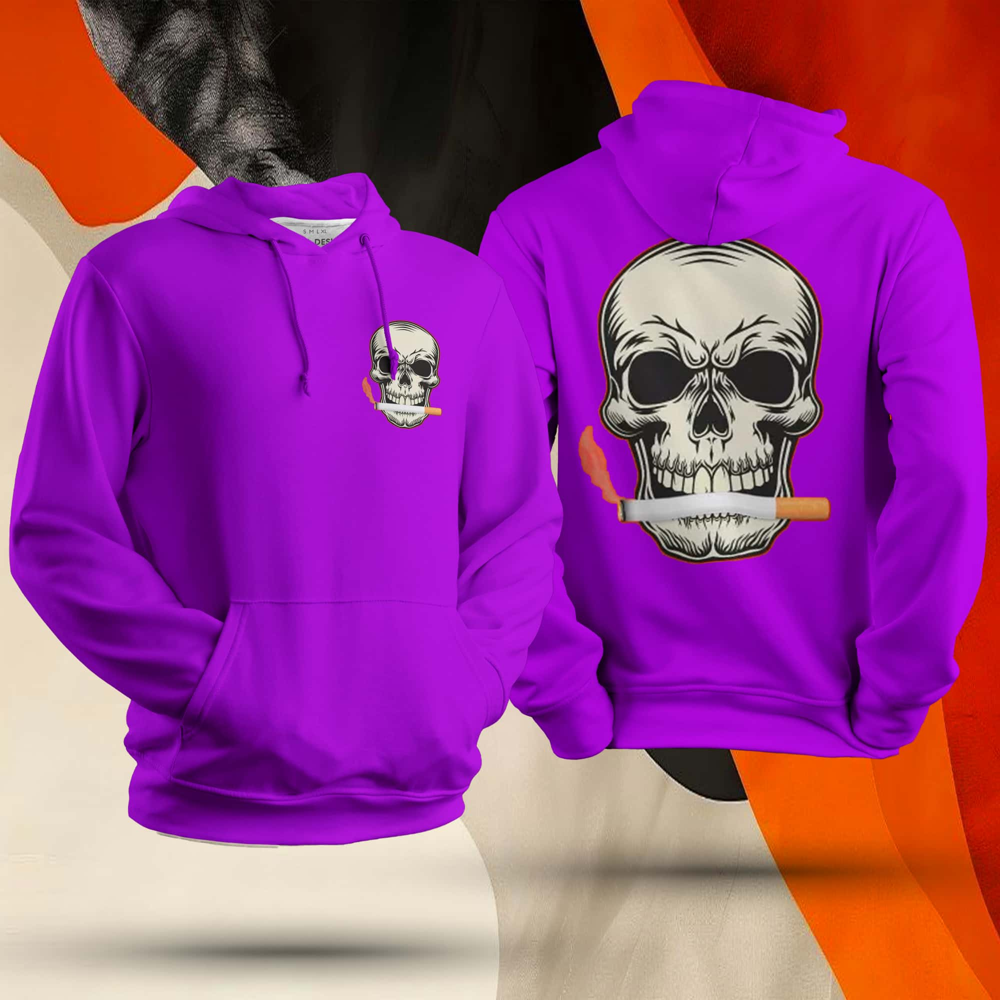 Skeleton With Cigarette Unisex Hoodie