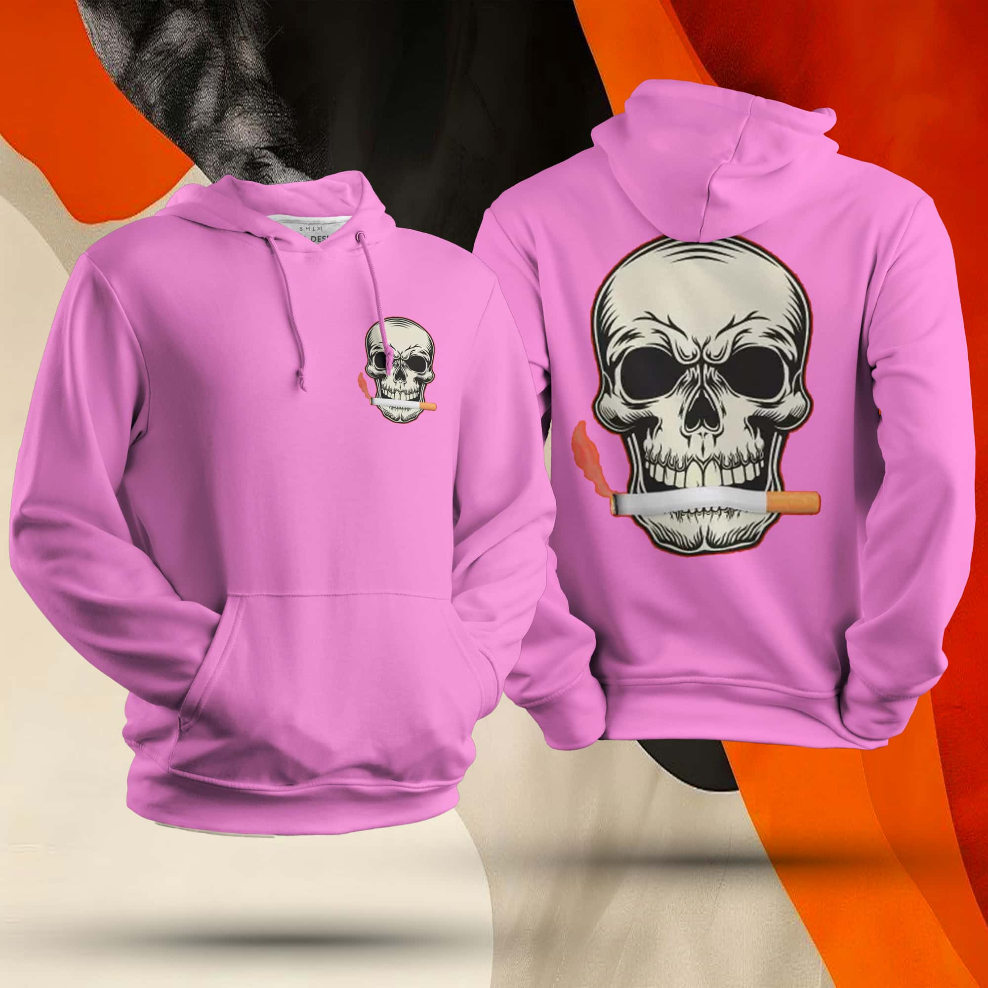 Skeleton With Cigarette Unisex Hoodie