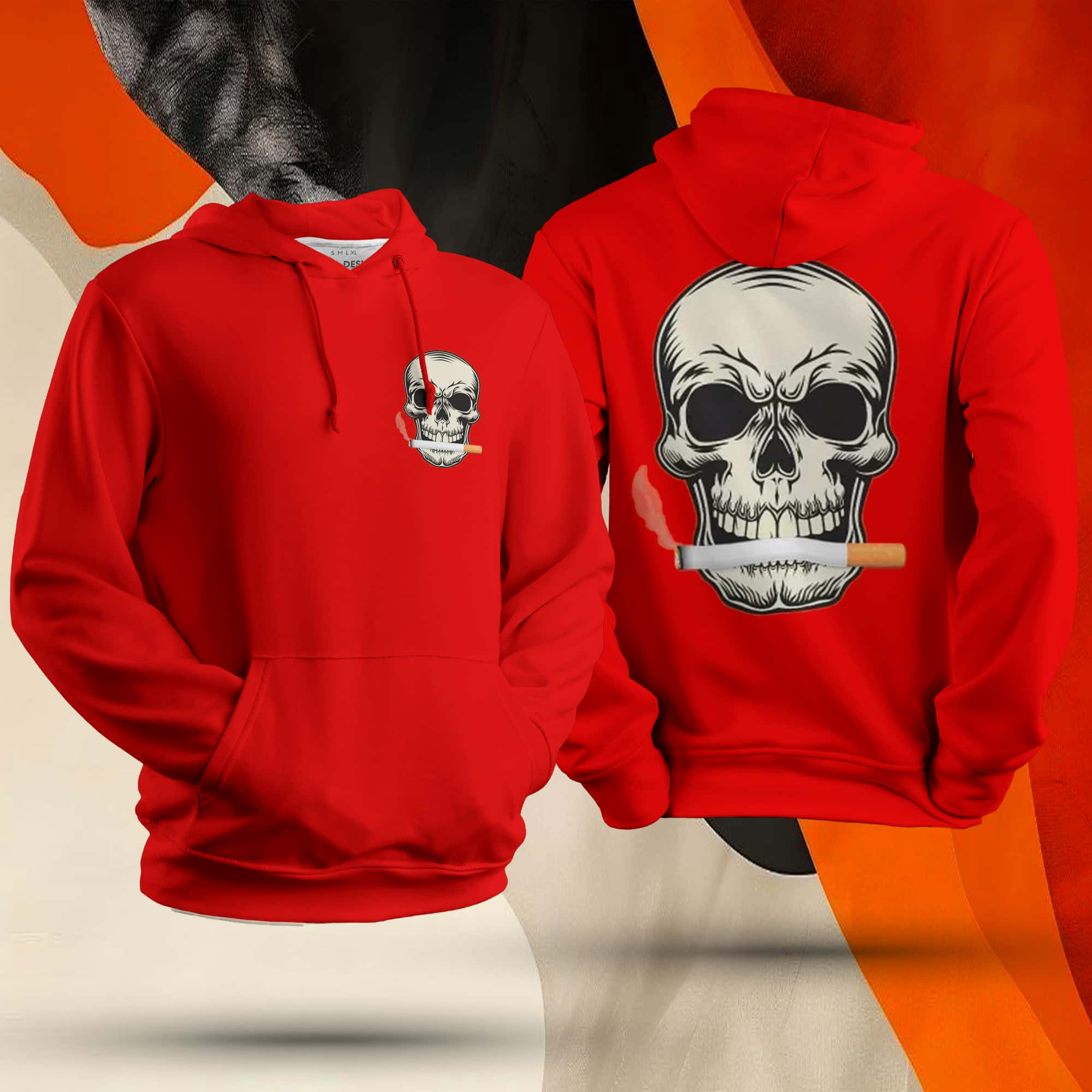 Skeleton With Cigarette Unisex Hoodie