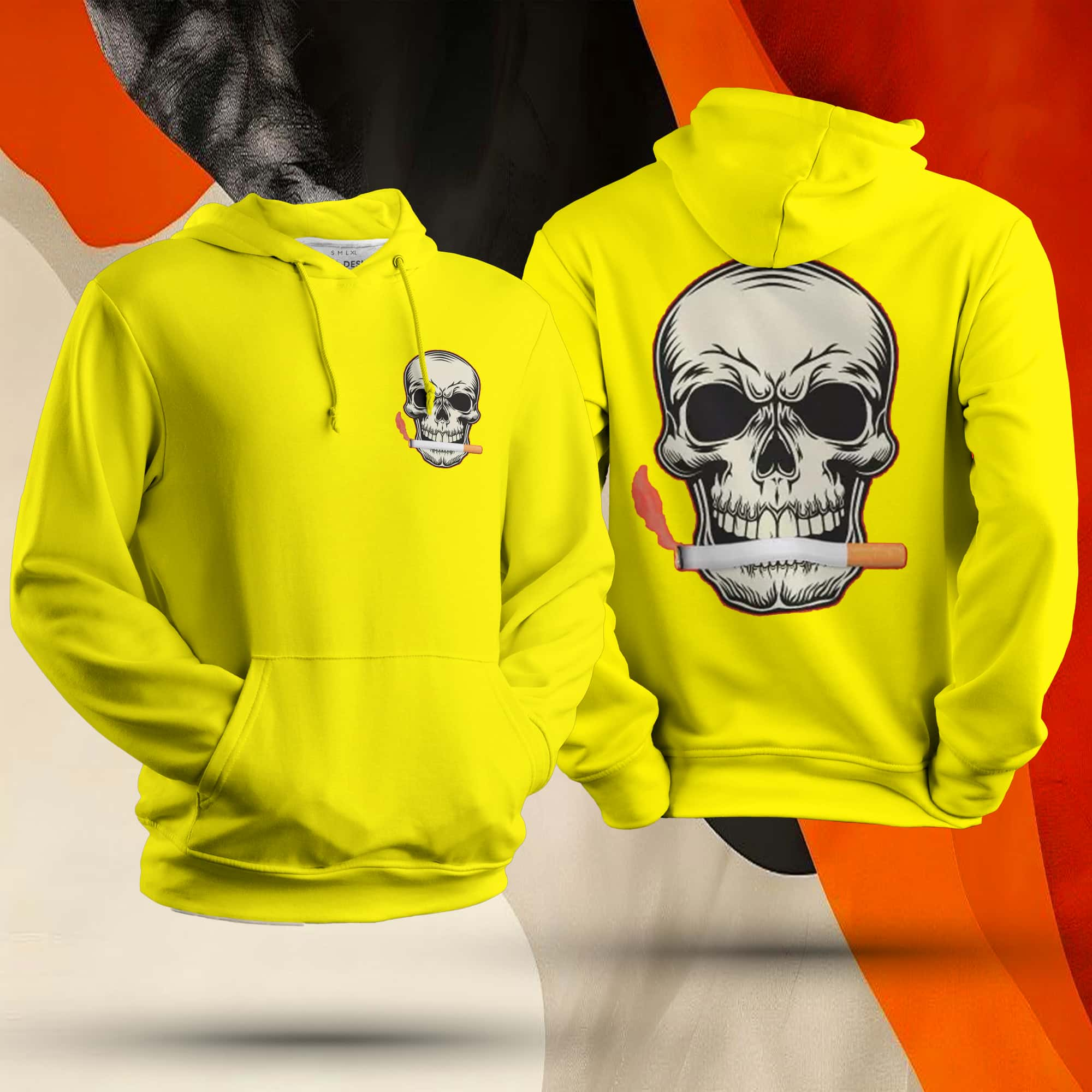 Skeleton With Cigarette Unisex Hoodie