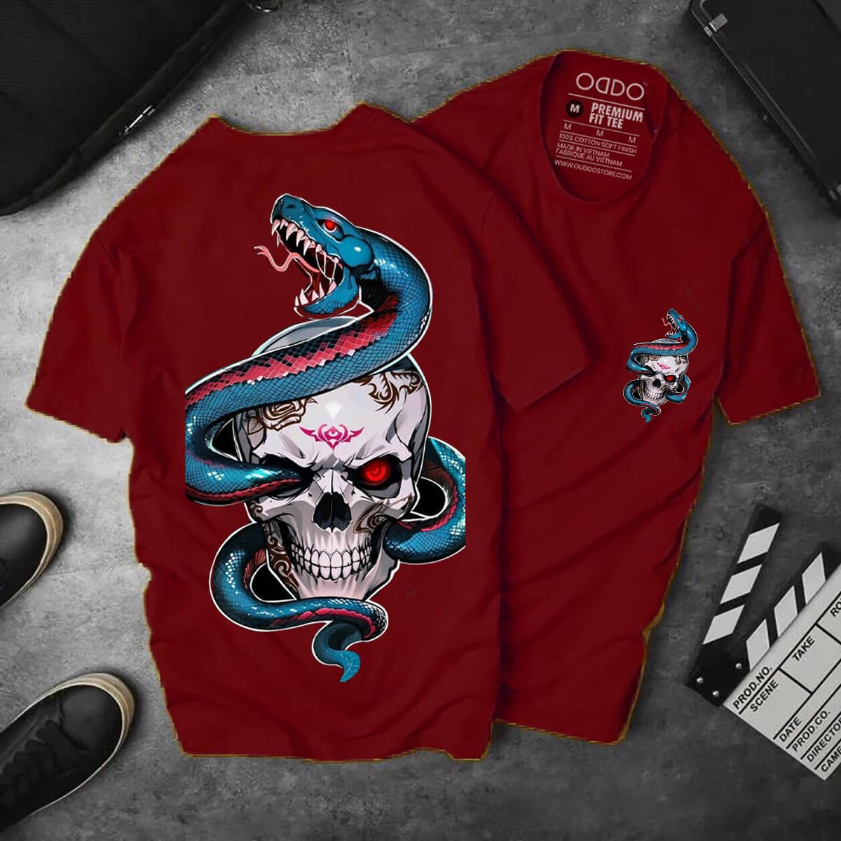 Snake Around Skull Unisex T-Shirt